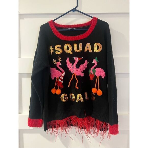 united states sweaters Sweaters - United States Sweaters #squad goals Holiday ugly Christmas Flamingos Sweater